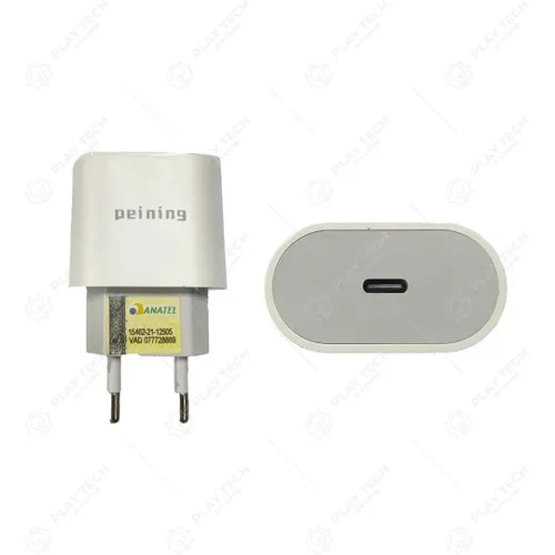 Carregador Rápido USB-C 20W PEINING - Compatível com iPhone, PD001 - CR-PD001