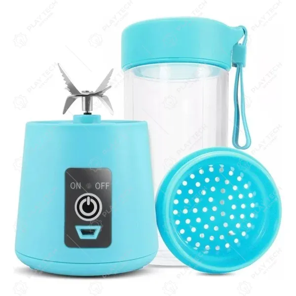 Mini Liquidificador Portátil Shake Juice Cup - 380ML, Recarregável via USB, Ideal para Smoothies e Shakes - ML-USB380