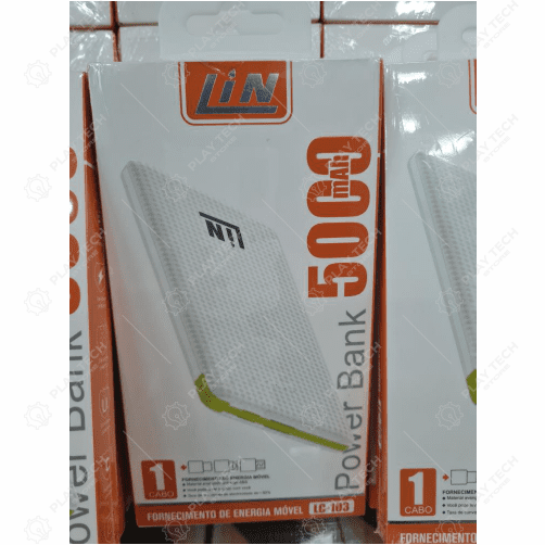Power Bank LIN LC-103 5.000mAh - Carregador Portátil com Proteção Inteligente - PB-LC103