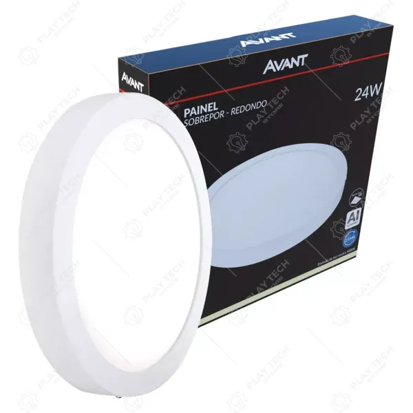 LED Painel Pop Sobrepor Avant 24W Bivolt  Redondo  Branco - AVT-7671
