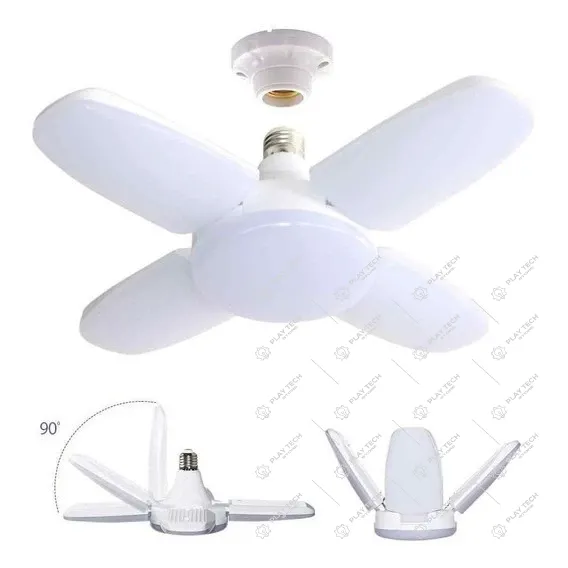 Lâmpada LED Pétala 48W Ajustável - Multi Ângulos e Design de Quatro Folhas | Luz Branca Fria