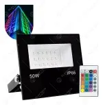 Refletor LED Holofote 50W RGB Bivolt Controle Remoto Carcaça Preto - RGB50W (4)