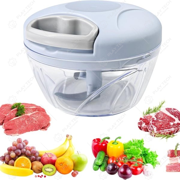 Triturador Manual de Legumes e Verduras com 3 Lâminas em Aço Inox | Portátil e Prático - FAZ060