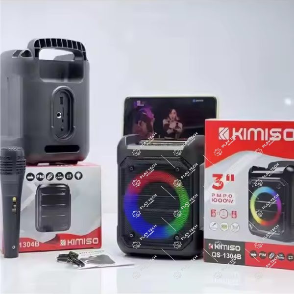 Alto-Falante Portátil Kimiso QS-1304  10W RMS, TWS, Bluetooth, Microfone Embutido, Bateria 1200mAh  Woofer 4.5 - KIMISO-QS1304