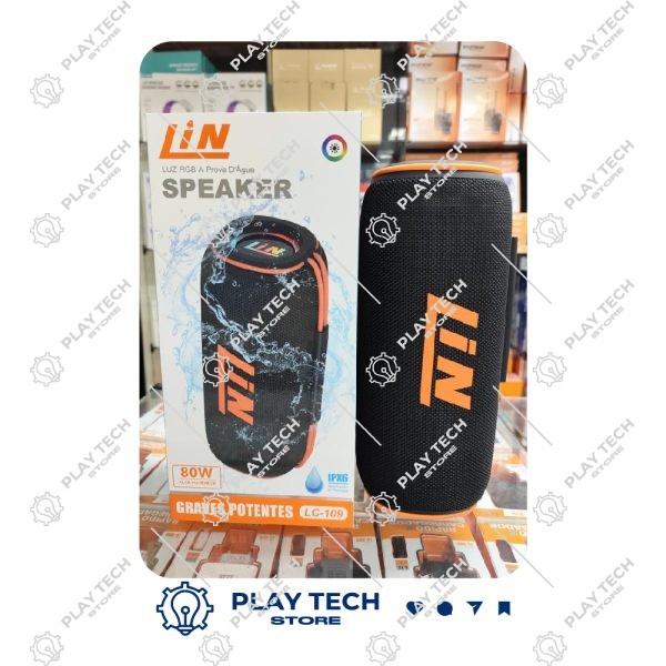Caixa de Som LIN 80W  Bluetooth 5.0, Graves Profundos, Bateria Longa Duração  Alto-Falante Portátil - LIN-80W