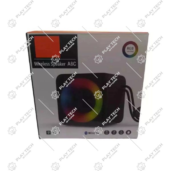 Caixa de Som Sem Fio A8C / A8 - Bluetooth 5.0, RGB Lighting, 5W de Potência - CAIXA-A8C