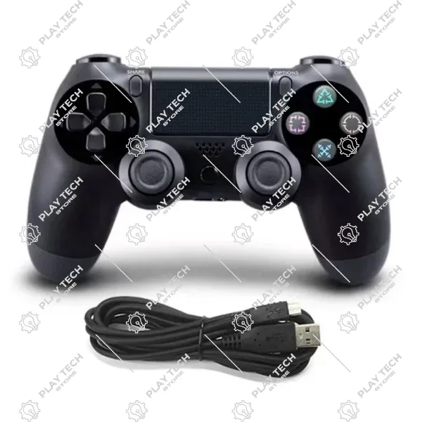 Controle PS4 Com Fio DualShock 4  Vibração, Double Motor, Touch Pad, Conexão USB  Preto - DS4-WIRED-BLACK