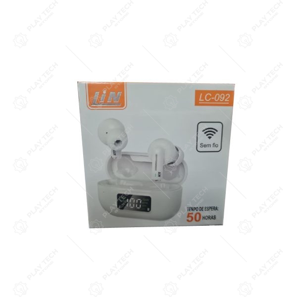 Fone de Ouvido Bluetooth LIN LC-092  50h de Espera, Display LED, Estojo com Bateria 250mAh - LC-092