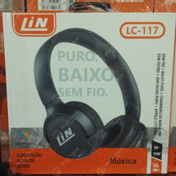 Fone de Ouvido Bluetooth Lin LC-117 - Som Puro Baixo, ANC e 50h de Bateria Standby - LIN-LC117