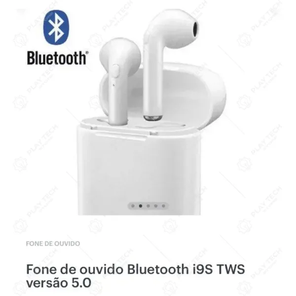 Fone de Ouvido Bluetooth i9S TWS - Sem Fio, 3h de Bateria, Case Touch - I9S-BLUE