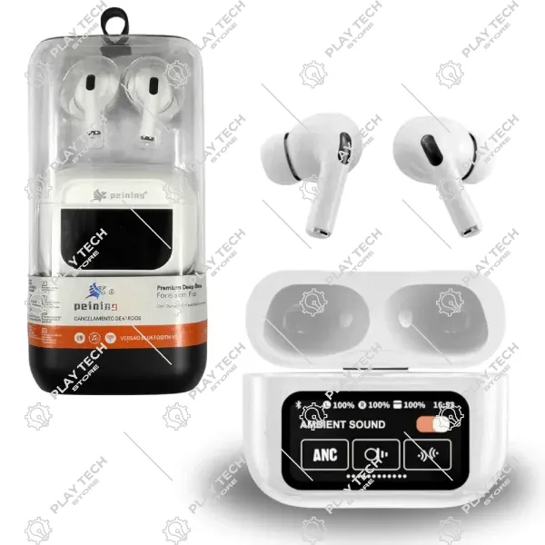 Fone de Ouvido Premium Deep Bass PEI-P666 - Bluetooth 5.3, Display LED Touch, ANC, Bateria 40h - PEI-P666