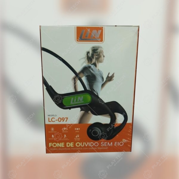 Fone de Ouvido Sem Fio LIN LC-097 - Bluetooth, Microfone Integrado, Resistente ao Suor - LIN-LC097