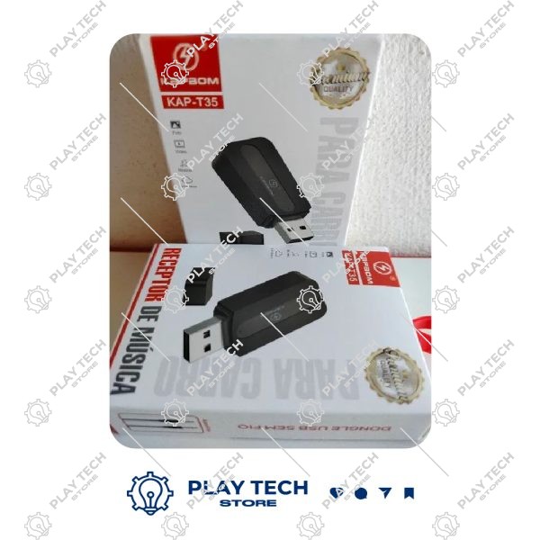 Receptor Bluetooth para Carro Kapbom KAP-T35  USB, Som de Alta Qualidade, Plug and Play - KAP-T35