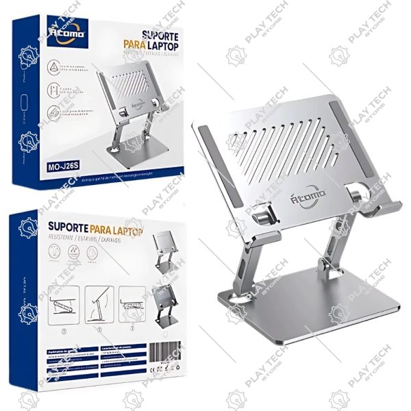 Suporte de Mesa Ajustável para iPad, Tablet, Notebook e MacBook - Alumínio com Dissipação de Calor, 4”–15.6”, 180° Regulável - SUP-ALU-IPAD-156