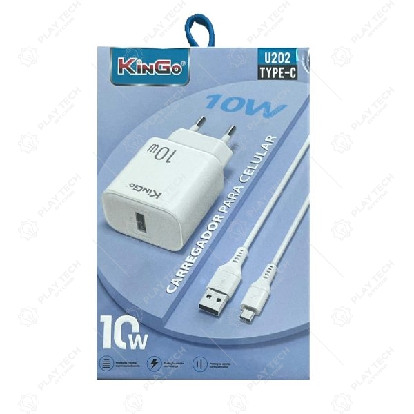 Carregador USB 10W Type-C U202 | Smart Charging, Proteção Completa, Compatível com Todos Dispositivos - CHG-U202