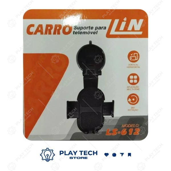Suporte Veicular Automático LS612 para Carro  Braço Retrátil, Giro 360°, Fixação Segura - LS-612