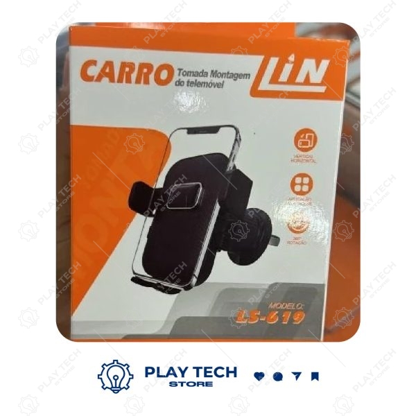 Suporte Veicular Automático LS619 para Carro Braço Retrátil, Giro 360°, Fixação Segura - LS-619