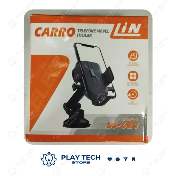 Suporte Veicular Automático LS621 para Celular | Fixação Segura, Rotação 360°, Braço Retrátil - LS621