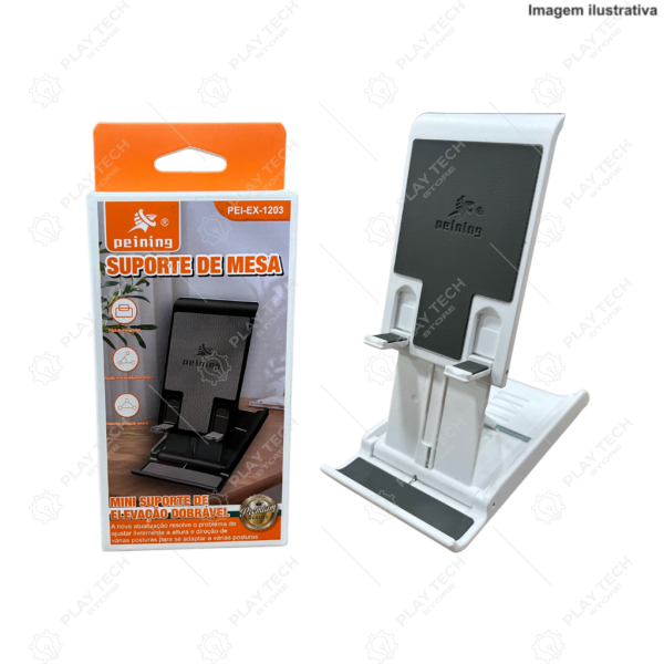 Suporte de Mesa Dobrável EX-1203 | Design Compacto, Base Estável, Compatível com Todos Smartphones - PEI-EX-1203