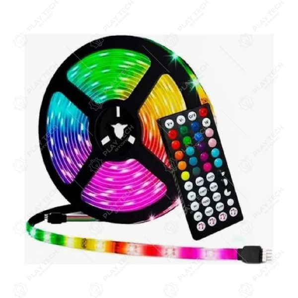 Tira LED RGB 3m Peining P-5051-3  Iluminação Decorativa, Controle Remoto e 20 Cores - TIR-LED3M